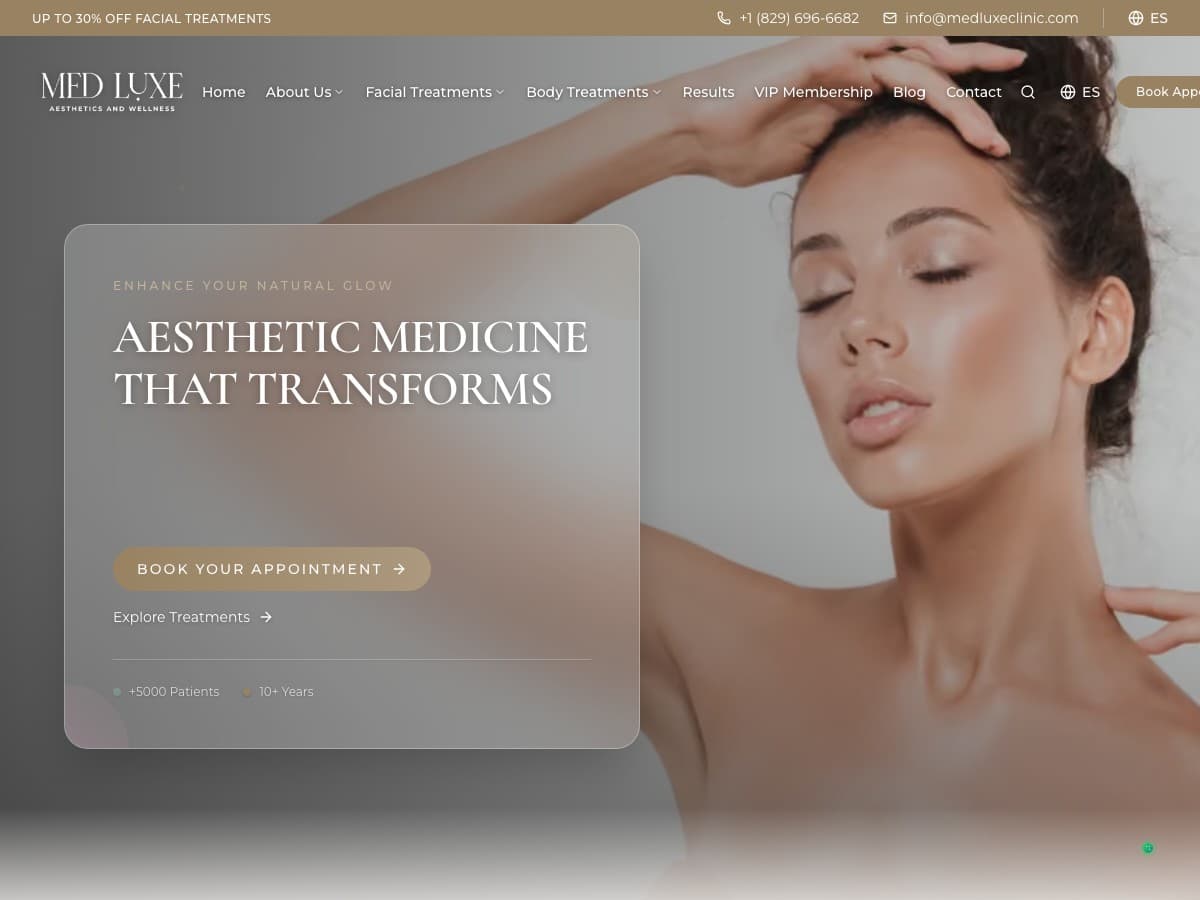 Med Luxe Aesthetics & Wellness website