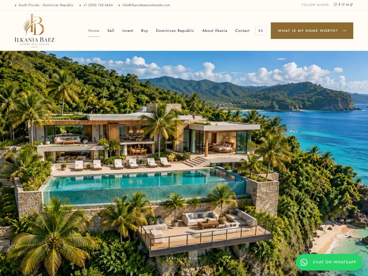 Ilkania Baez Real Estate website