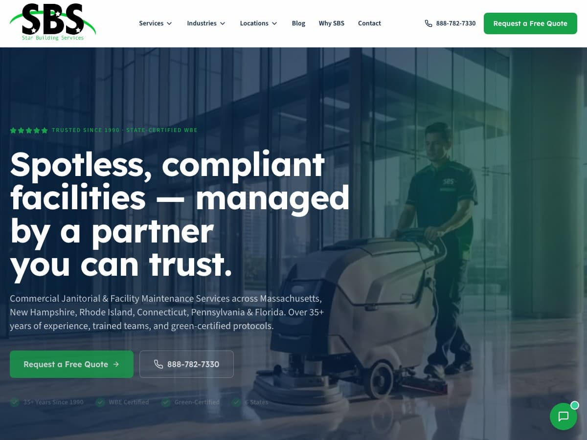 SBS Star Building Services website