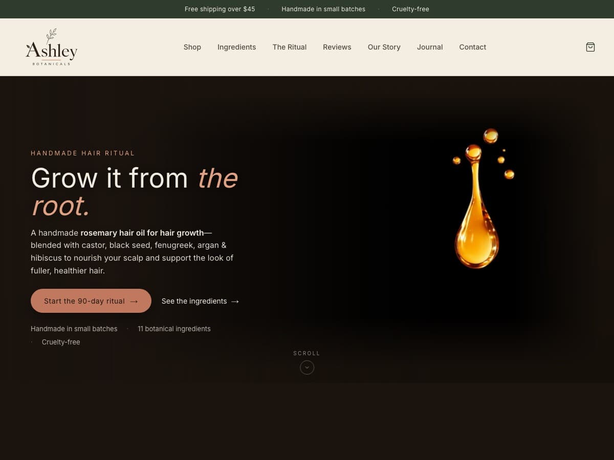 Ashley Botanicals website