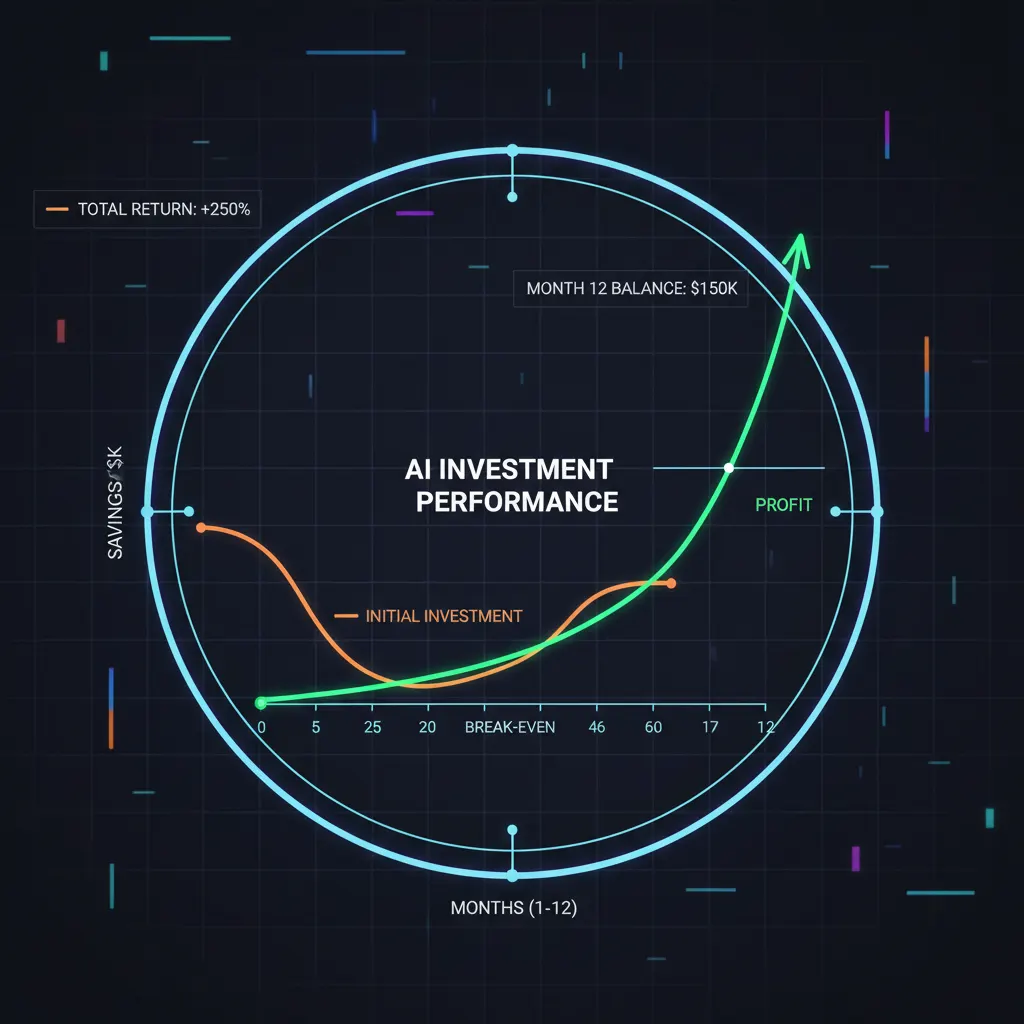 Grafico de timeline de retorno de inversión ROI de agentes de IA para negocios hispanos mes a mes