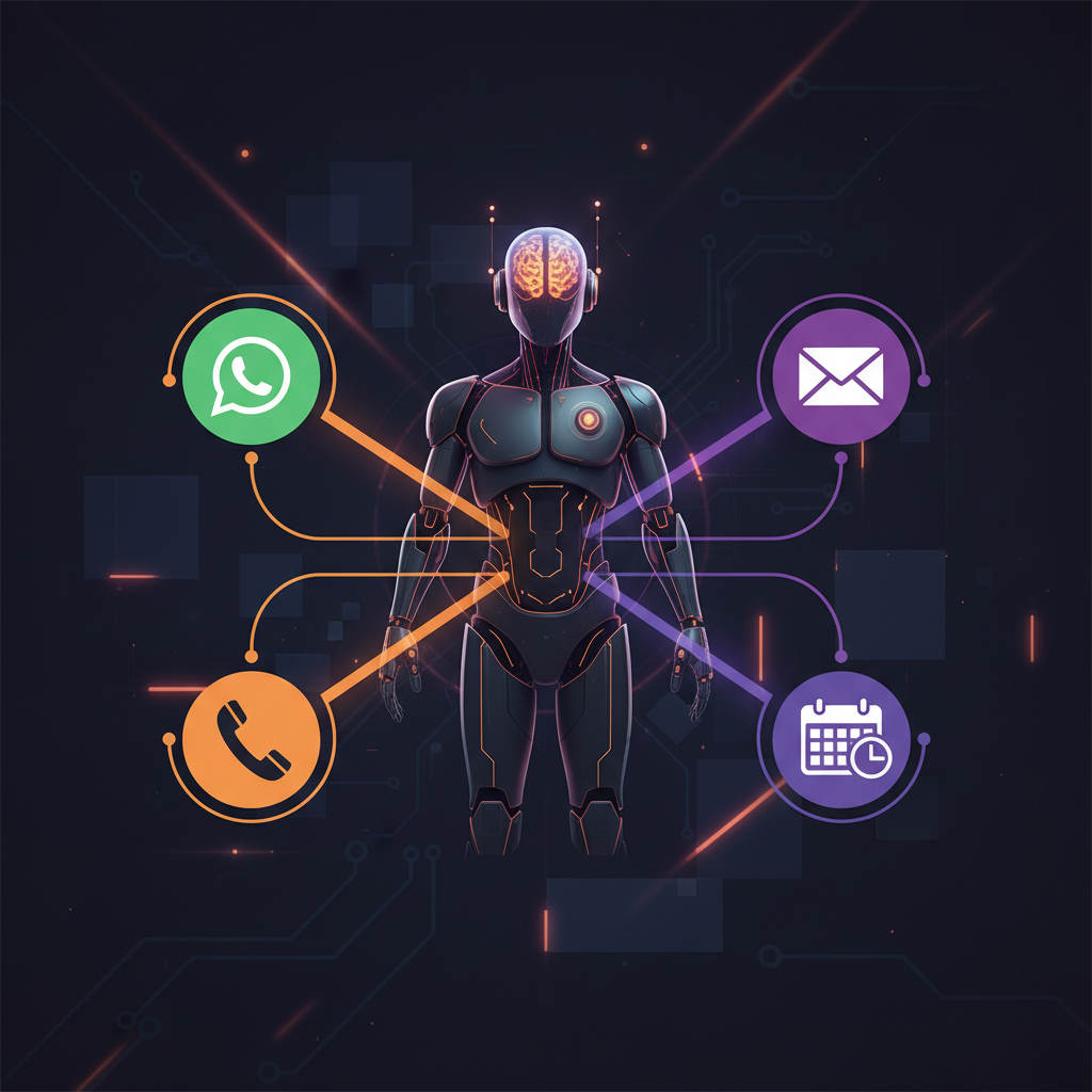 Diagrama de como funciona un agente de inteligencia artificial para negocios hispanos