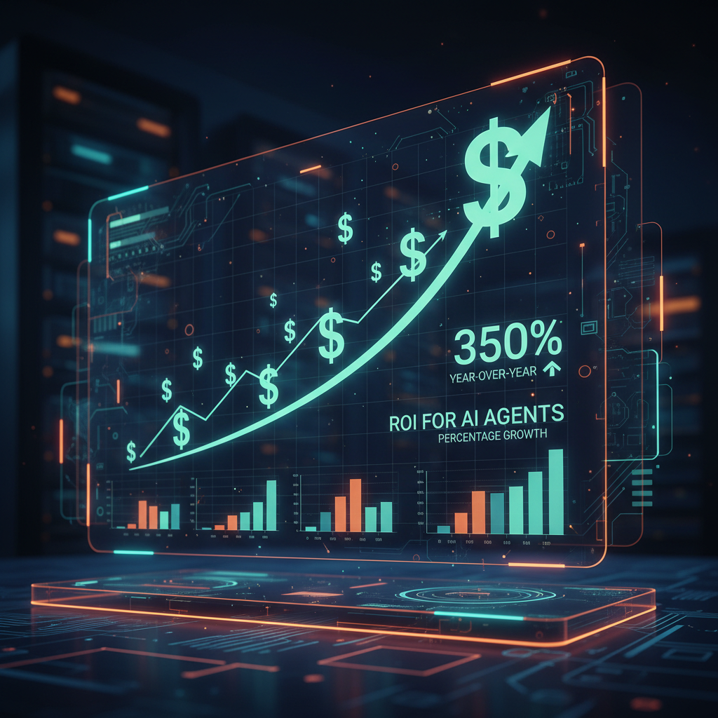 Grafica de retorno de inversion ROI de agentes de IA para PYMEs hispanas en Orlando