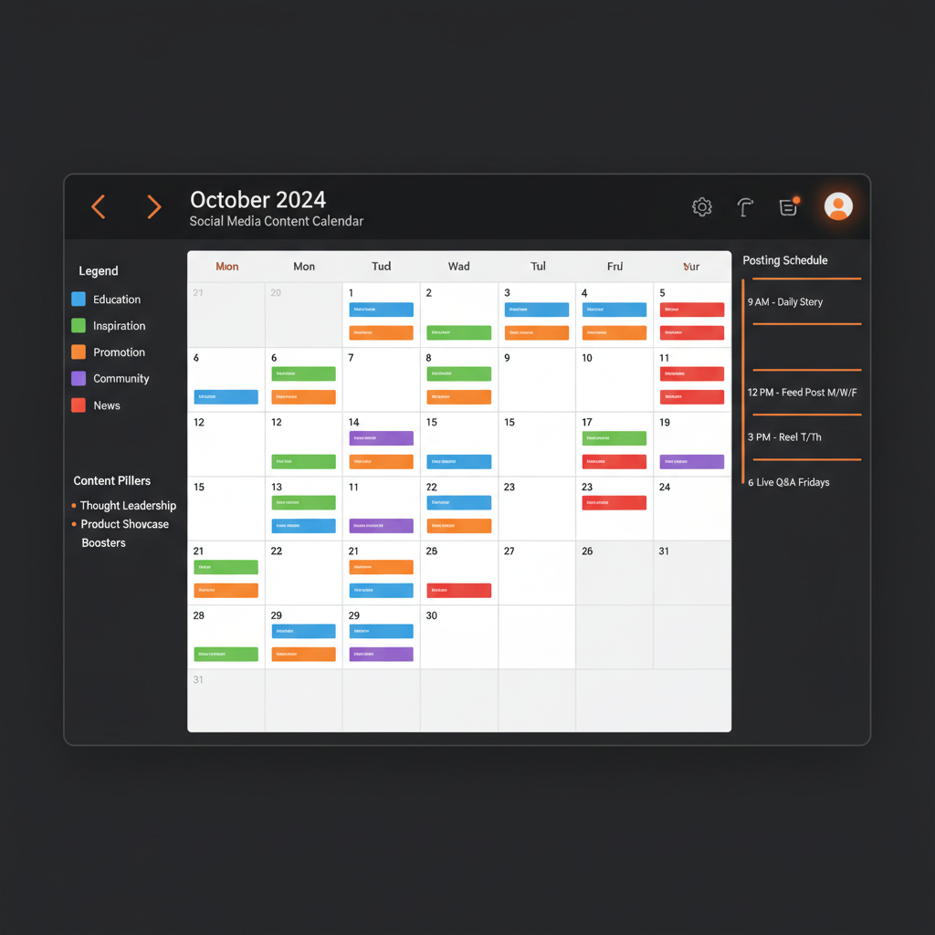 Calendario de contenido semanal para redes sociales de negocios hispanos en Orlando